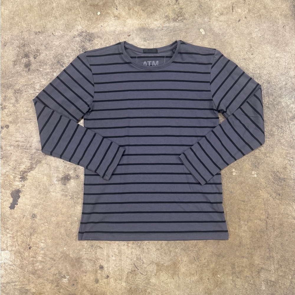ATM Anthony Thomas Melillo Gray Black Long Sleeve Tee